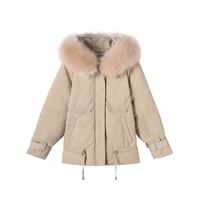 Cotton Short With Hooded Fur Adjustable - Thumbnail 8