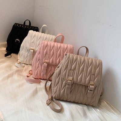 Leather fashion backpack small designer