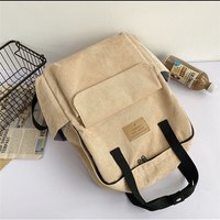 Knapsack Corduroy Daypack Soft Portable Casual  - Thumbnail 2