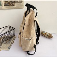 Knapsack Corduroy Daypack Soft Portable Casual  - Thumbnail 3
