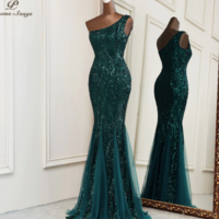Mermaid Evening Dresses Sexy One Shoulder Dress - Thumbnail 2