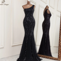 Mermaid Evening Dresses Sexy One Shoulder Dress - Thumbnail 3
