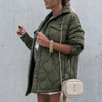  Cotton-Padded Quilted Parka Jacket Down - Thumbnail 6