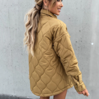  Cotton-Padded Quilted Parka Jacket Down - Thumbnail 1