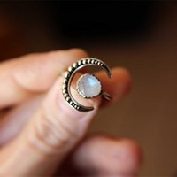Luxurious Crescent Women Moonstones Rings  - Thumbnail 3