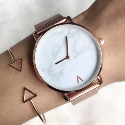 Luxury Women Watch Mesh Strap Marble 