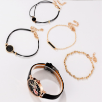 Set Women Watches Bracelet Black Ladies Bracelet - Thumbnail 4