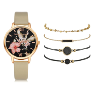 Set Women Watches Bracelet Black Ladies Bracelet - Thumbnail 6
