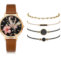 Set Women Watches Bracelet Black Ladies Bracelet - Thumbnail 8