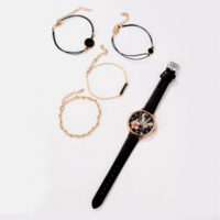 Set Women Watches Bracelet Black Ladies Bracelet - Thumbnail 3