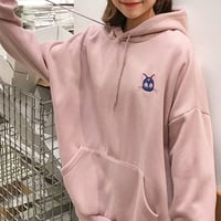 Pastel Pink Black Sailor Moon Luna Cat Embroidery Hoodies - Thumbnail 1