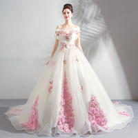Stylish tulle applique long ball gown dress formal dress - Thumbnail 2