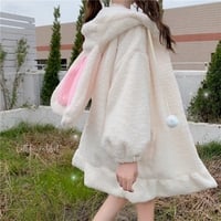 Cute Fluffy Rabbit Ear Oversized Long Sleeve Pullover Hoodie Sweatshirt E-Girl Kawaii Korean Japanese Harajuku - Thumbnail 4