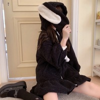 Cute Fluffy Rabbit Ear Oversized Long Sleeve Pullover Hoodie Sweatshirt E-Girl Kawaii Korean Japanese Harajuku - Thumbnail 6