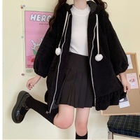 Cute Fluffy Rabbit Ear Oversized Long Sleeve Pullover Hoodie Sweatshirt E-Girl Kawaii Korean Japanese Harajuku - Thumbnail 7