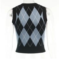 Cute Sexy V Neck Skull Print Knit Vest Sleeveless Crop Top Punk Goth Aesthetic Casual Summer E-Girl Kawaii Korean Japanese Harajuku - Thumbnail 7