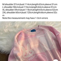 Cute Pink Bunny Rabbit Cartoon Knit Sweater Long Sleeve Pullover Jumper Aesthetic Casual E-Girl Kawaii Korean Japanese Harajuku - Thumbnail 9