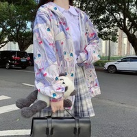 Cute Anime Girl Zip Up Hoodie Jacket Jumper Sweatshirt Long Sleeve Shirt Aesthetic Casual E-Girl Kawaii Korean Japanese Harajuku - Thumbnail 4