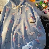 Cute Cinnamon Roll Anime Cartoon Print Long Sleeve Hoodie Sweatshirt Aesthetic Casual E-Girl Kawaii Korean Japanese Harajuku - Thumbnail 1