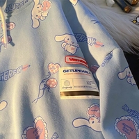 Cute Cinnamon Roll Anime Cartoon Print Long Sleeve Hoodie Sweatshirt Aesthetic Casual E-Girl Kawaii Korean Japanese Harajuku - Thumbnail 4