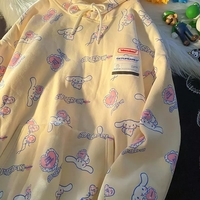 Cute Cinnamon Roll Anime Cartoon Print Long Sleeve Hoodie Sweatshirt Aesthetic Casual E-Girl Kawaii Korean Japanese Harajuku - Thumbnail 8