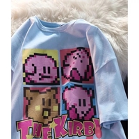 Japanese Anime Pixel Cartoon Print Oversized Short Sleeve T-shirt  - Thumbnail 4