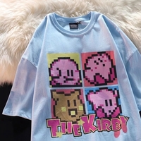 Japanese Anime Pixel Cartoon Print Oversized Short Sleeve T-shirt  - Thumbnail 5