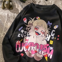 Cute Toga Anime Girl Cartoon Print Oversize Long Sleeve T-shirt Sweater Hoodie Aesthetic Casual Summer E-Girl Kawaii Korean Japanese Harajuku - Thumbnail 2