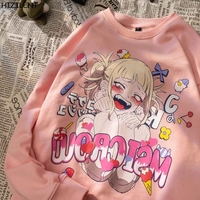 Cute Toga Anime Girl Cartoon Print Oversize Long Sleeve T-shirt Sweater Hoodie Aesthetic Casual Summer E-Girl Kawaii Korean Japanese Harajuku - Thumbnail 5