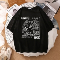Cute Himiko Toga Anime Girl Cartoon Print Oversized Short Sleeve T-shirt Aesthetic Casual Summer E-Girl Kawaii Korean Japanese Harajuku - Thumbnail 2
