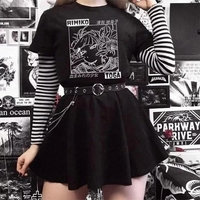 Cute Himiko Toga Anime Girl Cartoon Print Oversized Short Sleeve T-shirt Aesthetic Casual Summer E-Girl Kawaii Korean Japanese Harajuku - Thumbnail 3
