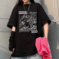 Cute Himiko Toga Anime Girl Cartoon Print Oversized Short Sleeve T-shirt Aesthetic Casual Summer E-Girl Kawaii Korean Japanese Harajuku - Thumbnail 5