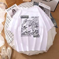 Cute Himiko Toga Anime Girl Cartoon Print Oversized Short Sleeve T-shirt Aesthetic Casual Summer E-Girl Kawaii Korean Japanese Harajuku - Thumbnail 7