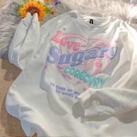 Sweet Pastel Print Oversized Crewneck Sweatshirt Long Sleeve Shirt Aesthetic Casual Summer E-Girl Kawaii Korean Japanese Harajuku - Thumbnail 6