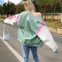 Retro Vintage Pastel Heart Ribs Print Oversized Long Sleeve Zipper Hoodie Sweatshirt Aesthetic Casual E-Girl Kawaii Korean Japanese Harajuku - Thumbnail 7