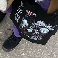 Anime Cartoon Canvas Tote Bag Shoulder Shopping Bag Vintage Aesthetic Casual Summer E-Girl Kawaii Korean Japanese Harajuku - Thumbnail 6