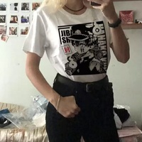 Cute Toilet Anime Boy Cartoon Print Unisex Short Sleeve T-shirt Aesthetic Casual Summer E-Girl Kawaii Korean Japanese Harajuku - Thumbnail 7