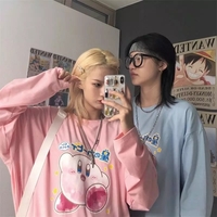 Japanese Anime Cartoon Print Oversize Long Sleeve Shirt  - Thumbnail 4