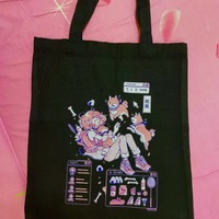 Cute Shiba Inu Anime Girl Cartoon Tote Canvas Bag Shopper Shoulder Bag Aesthetic Casual Summer E-Girl Kawaii Korean Japanese Harajuku - Thumbnail 5