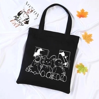 Cute Shiba Inu Anime Girl Cartoon Tote Canvas Bag Shopper Shoulder Bag Aesthetic Casual Summer E-Girl Kawaii Korean Japanese Harajuku - Thumbnail 1