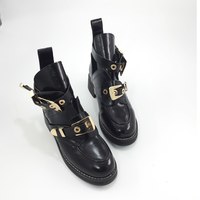 Women's Black Buckle Rivet Shoes  - Thumbnail 6