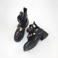 Women's Black Buckle Rivet Shoes  - Thumbnail 5