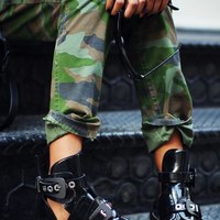 Women's Black Buckle Rivet Shoes  - Thumbnail 2