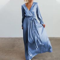  Casual Maxi Sundress Women V Neck  - Thumbnail 2