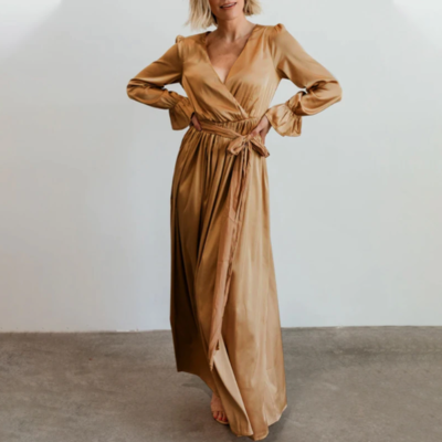  casual maxi sundress women v neck  - Thumbnail 3