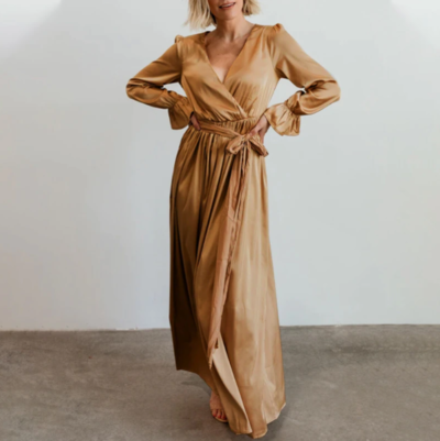  Casual Maxi Sundress Women V Neck 