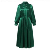  Elegant Long Sleeve Strappy Bow Tie Maxi - Thumbnail 2
