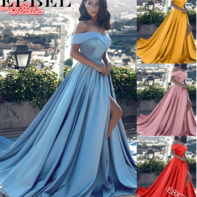  maxi dress casual ladies off shoulder strapless