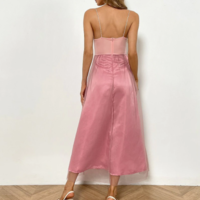 Retro Solid Color Mesh Dress Tube Top  - Thumbnail 4