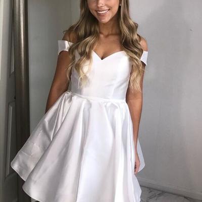 Off the shoulder short prom dress - Thumbnail 1